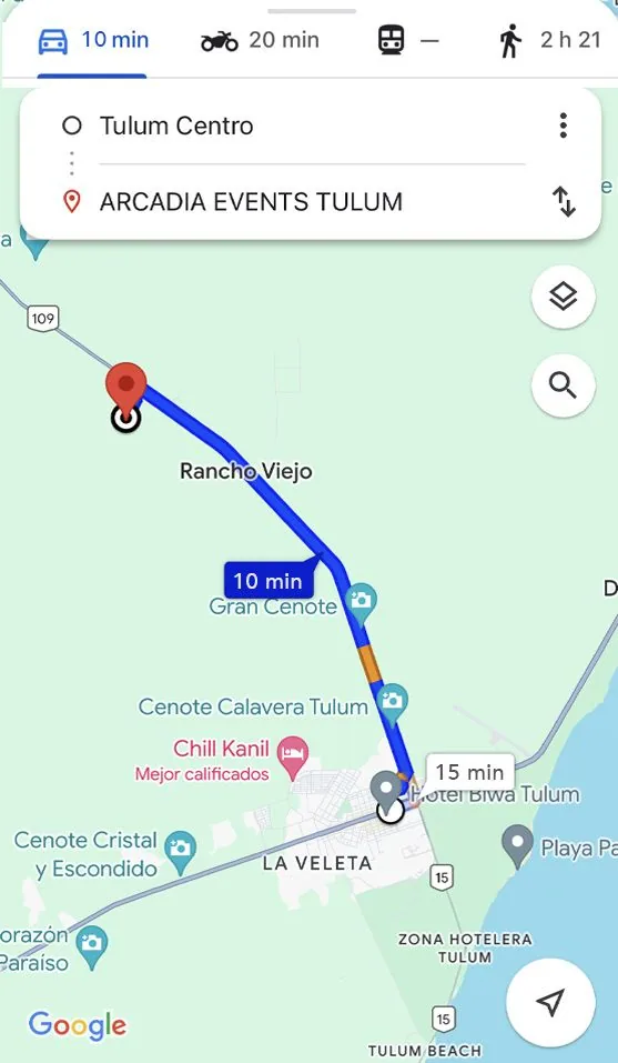 Directions to Arcadia Events Tulum