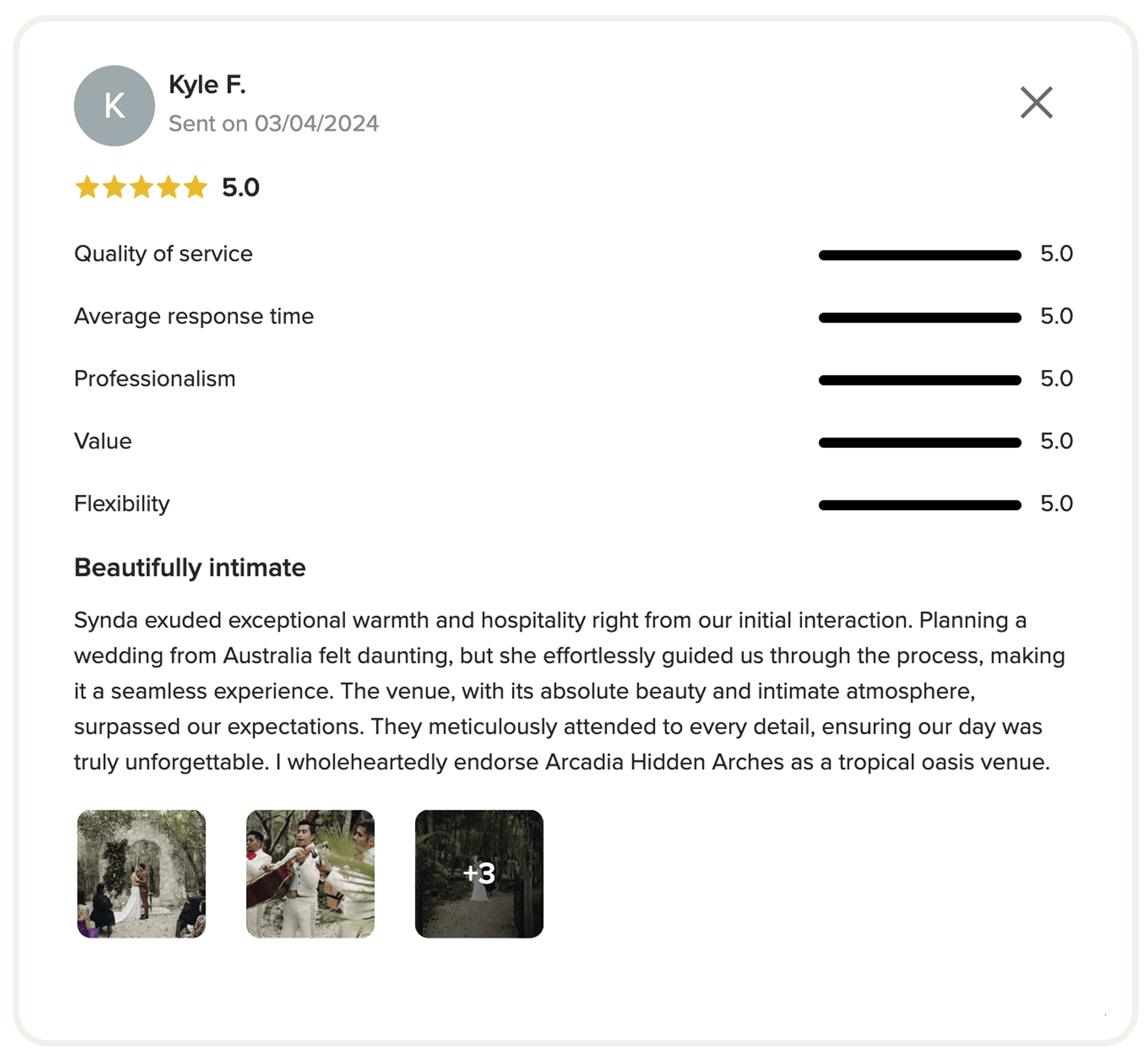 WeddingWire review 1