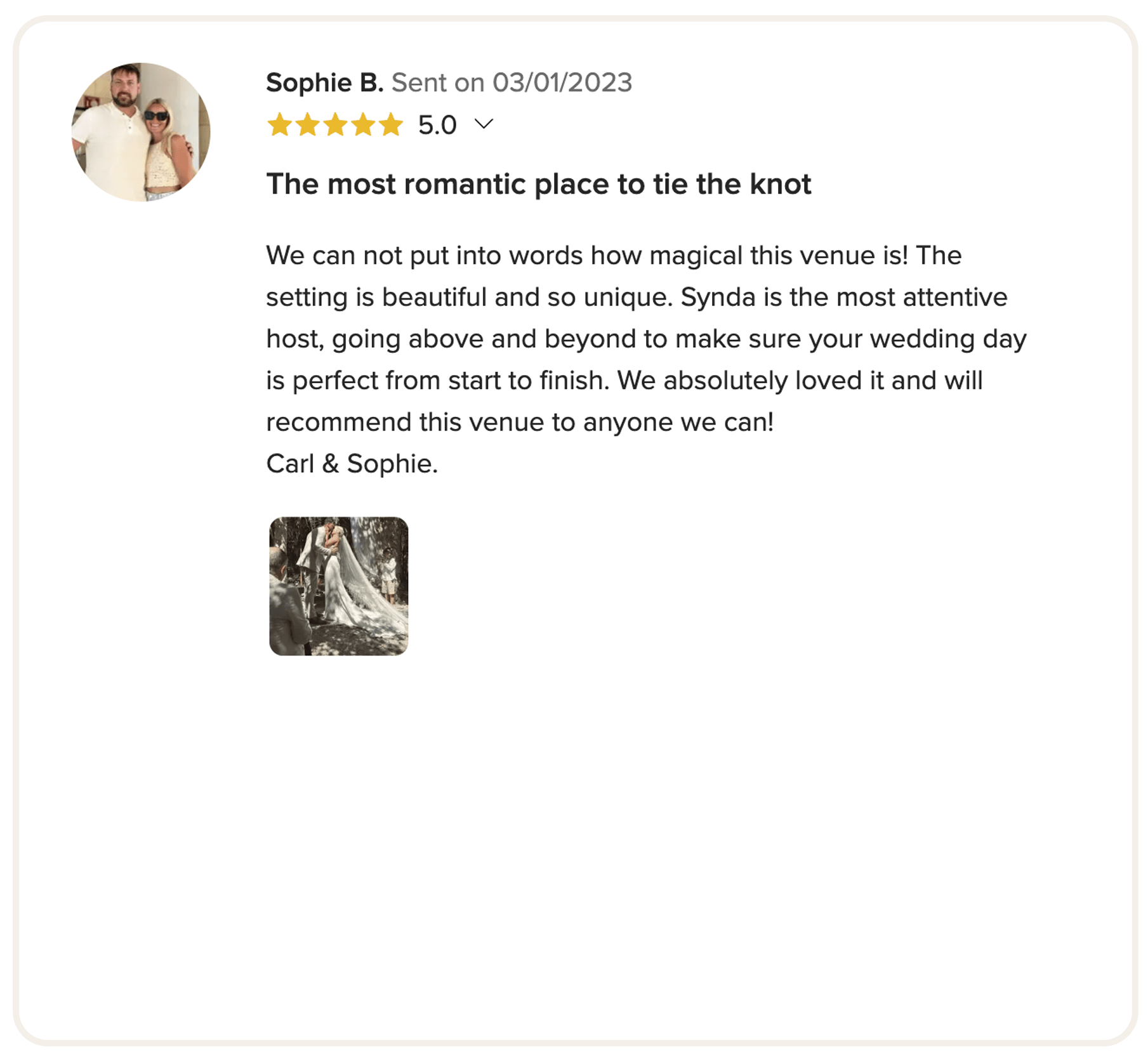WeddingWire review 3