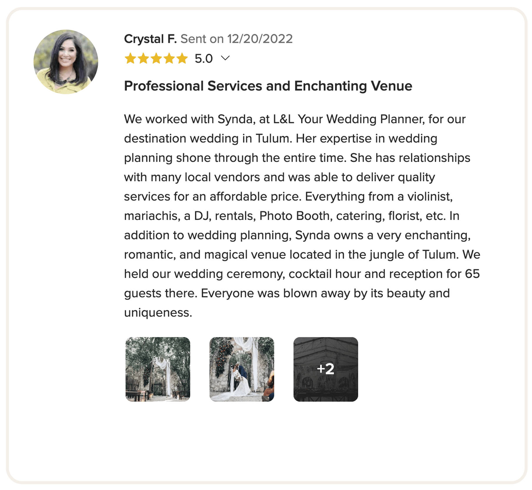 WeddingWire review 5